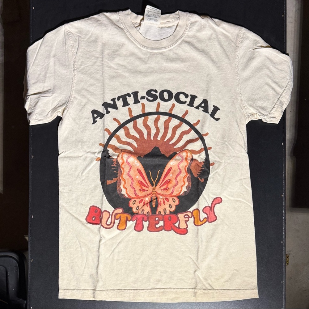 Anti-Social Butterfly Graphic Tee Size Small Medium Large